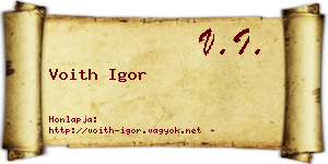 Voith Igor névjegykártya